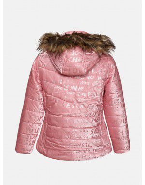 Girls  Quilted printed jacket rosepink